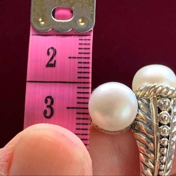 Beautiful Sterling Silver Cultured Freshwater Button Pearl Ring Size 5 - Picture 14 of 14